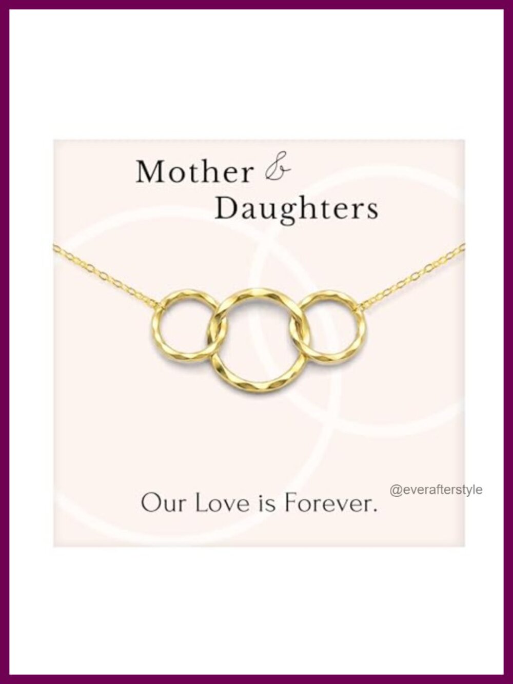 14K Gold Vermeil Sterling Silver Interlocking Rings Pendant Necklace Mother